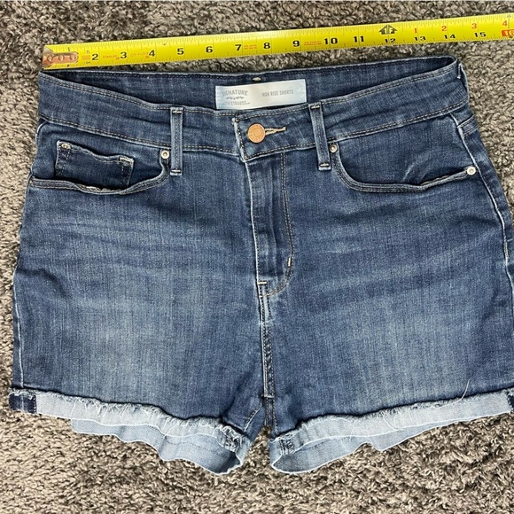 Levi Strauss signature stretch high rise cut off denim jean shorts women’s 10 - Picture 12 of 16